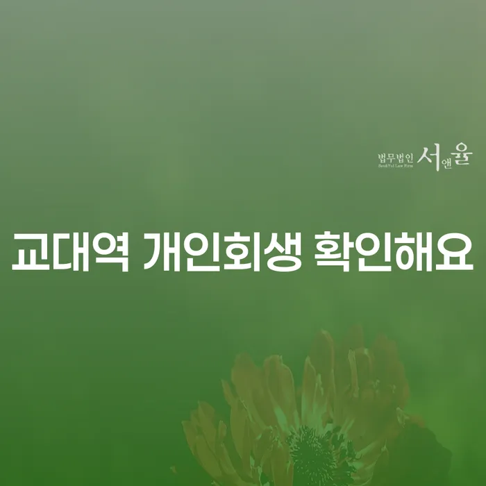 교대역 개인회생 확인해요