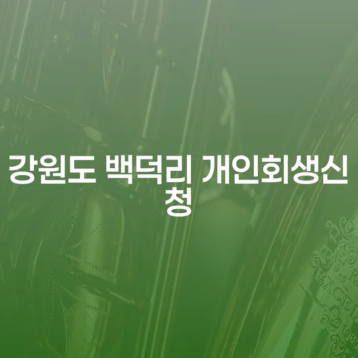 강원도 백덕리에서 개인회생을 신청하려면 어떻게 해야 할까요?