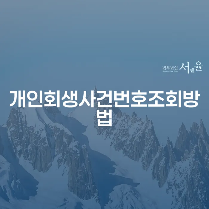 개인회생사건번호조회방법과 관악구 도산전문변호사를 통해 채무 문제 해결하기